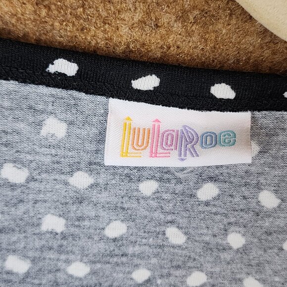 NWT LuLaRoe Perfect T-Shirt Irma S/S Top XS Black/White Polka Dots High-Low - Picture 7 of 9